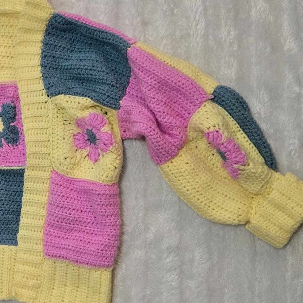Crocheted Patchwork Cardigan - Picture 4 of 10